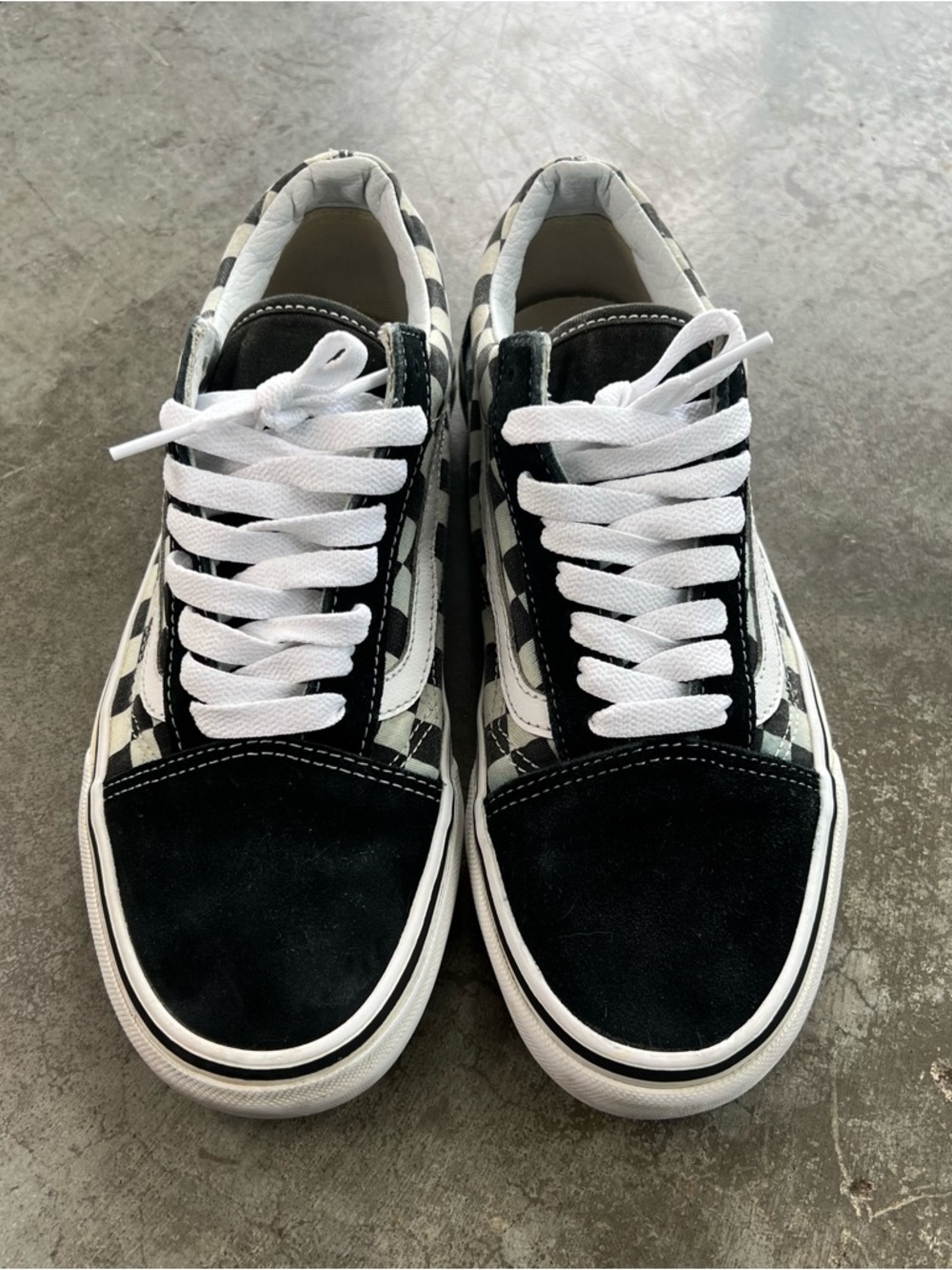 Vans Old Skool Checkerboard Black White Sneakers Size 8 Women / 6.5 Men Skater - Picture 4 of 10